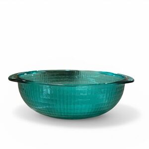 Pyrex Textured Teal Glass Serving Bowl